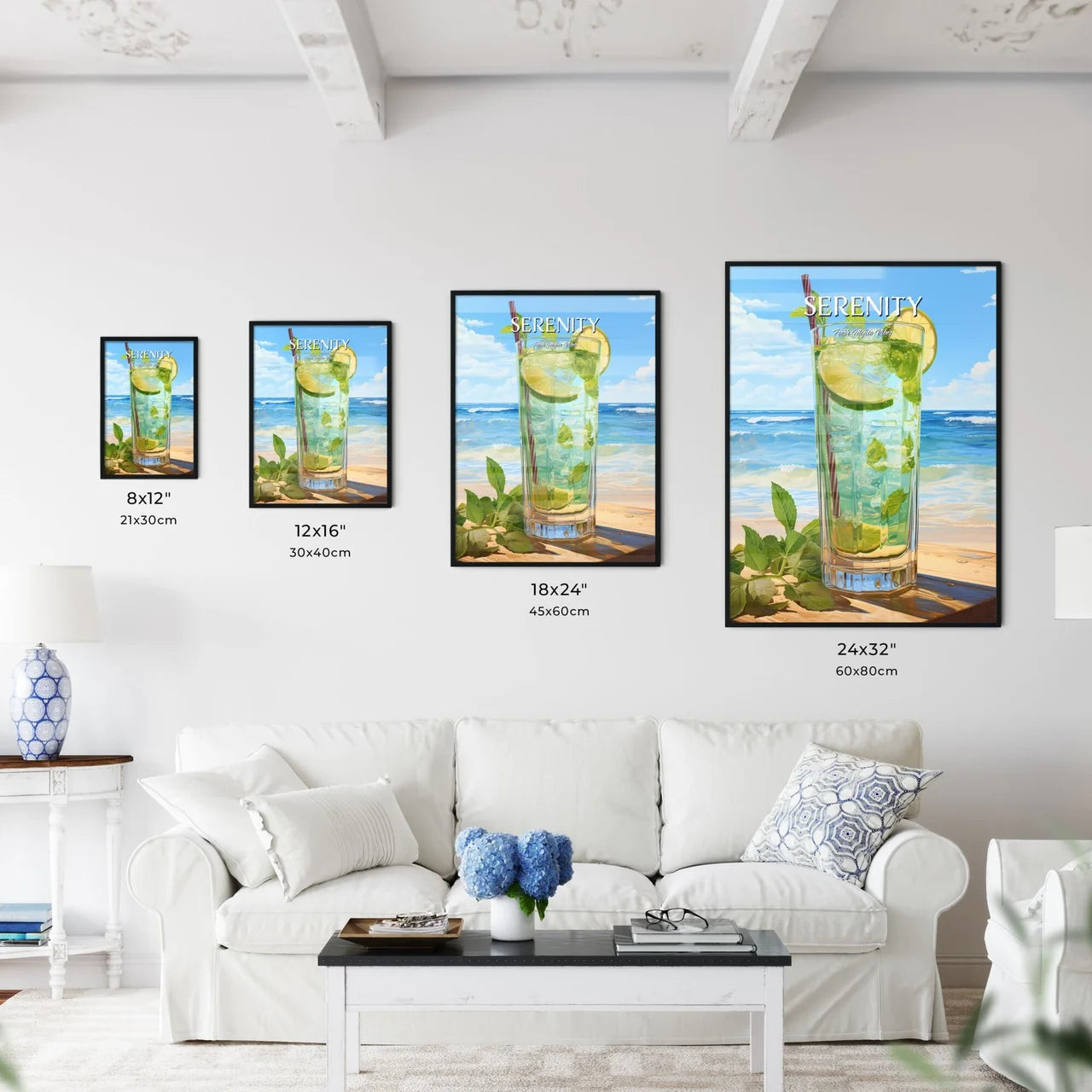 Mojito Cocktail On Beach Sand And Tropical S - Kitchen Hangings