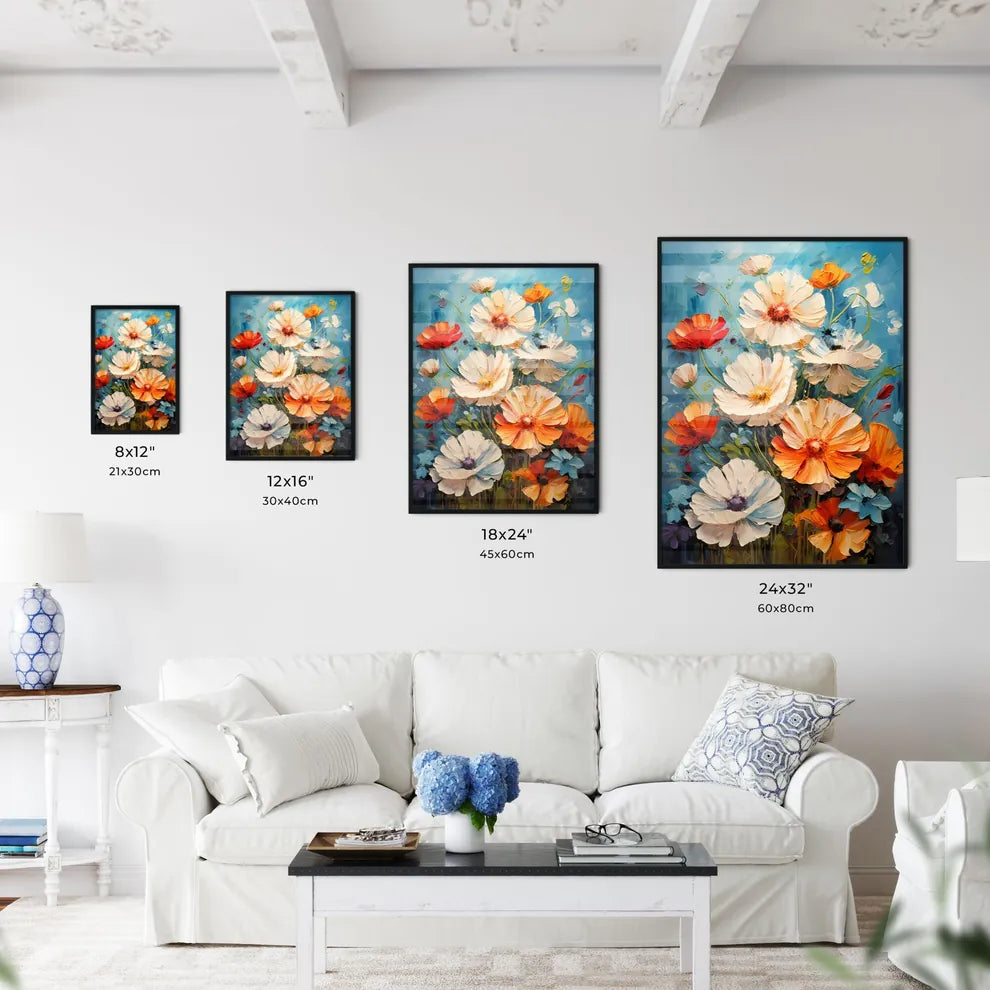 Oil Painting Poppy Dandelion Daisy Flowers I - Kitchen Hangings