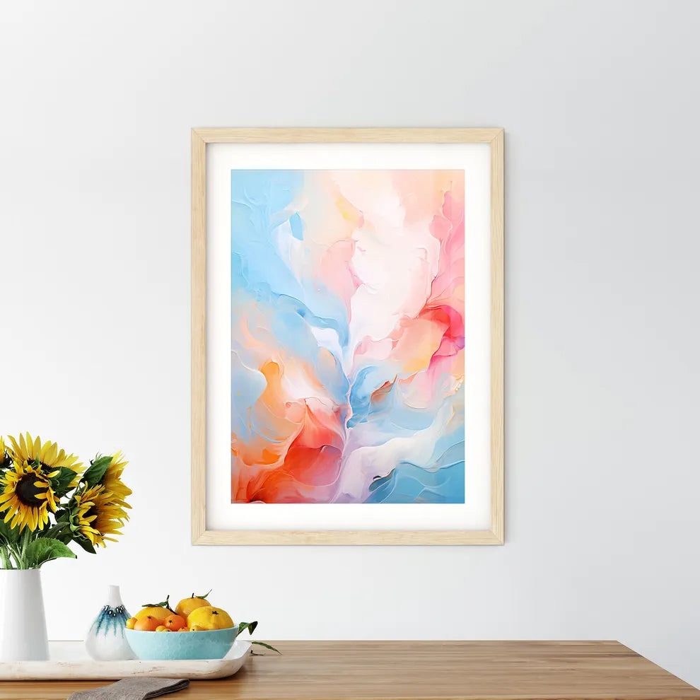 Original Abstract Oil Painting - A Colorful  Framed Print