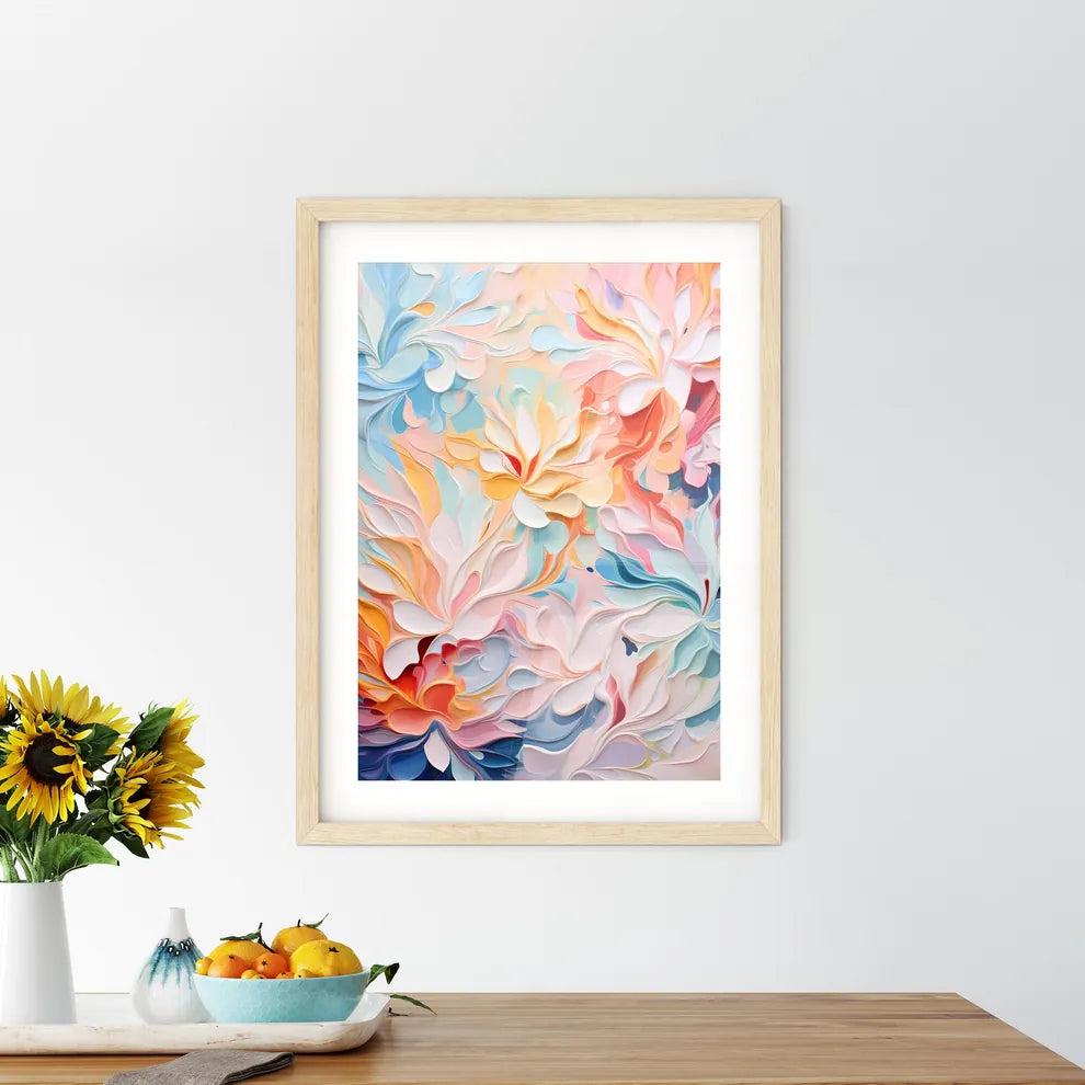 Original Abstract Oil Painting - A Colorful  Framed Print