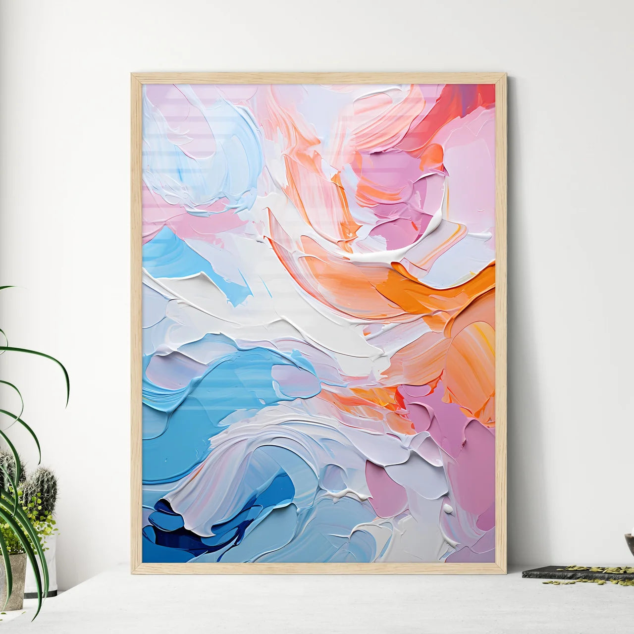 Original Abstract Oil Painting - A Close Up  - Framed Art Print