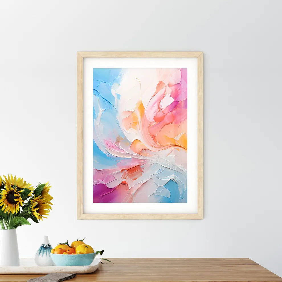 Original Abstract Oil Painting - A Colorful  Framed Print