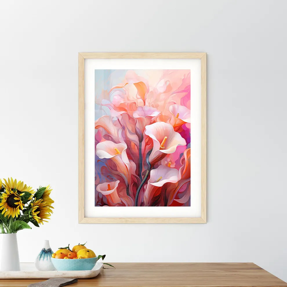 Pink Callas Flowers In Soft Focus For A Roma Framed Print