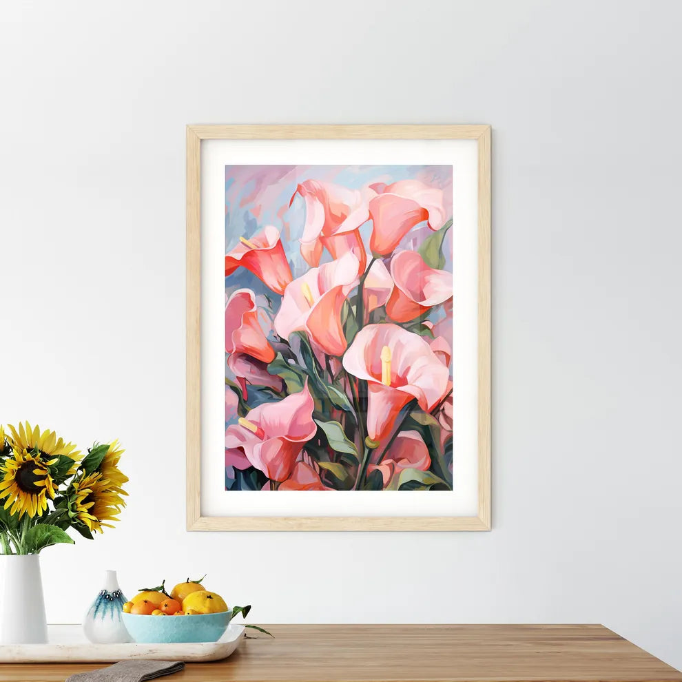 Pink Callas Flowers In Soft Focus For A Roma Framed Print