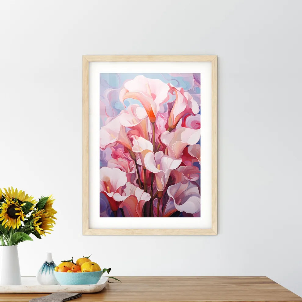 Pink Callas Flowers In Soft Focus For A Roma Framed Print