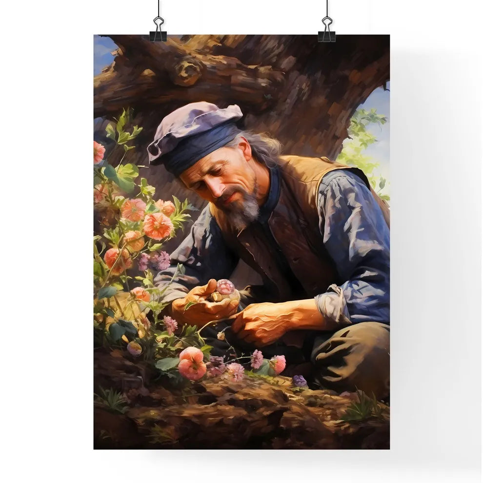 Planting An Apple Tree In The Garden  Poster