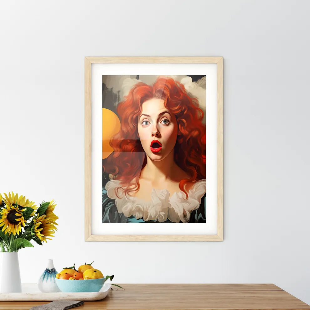 Pop Art Illustration Of Surprised Woman - A  Framed Print