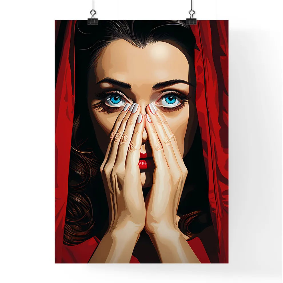 Pop Art Vintage Comic Style Woman With Open  Poster