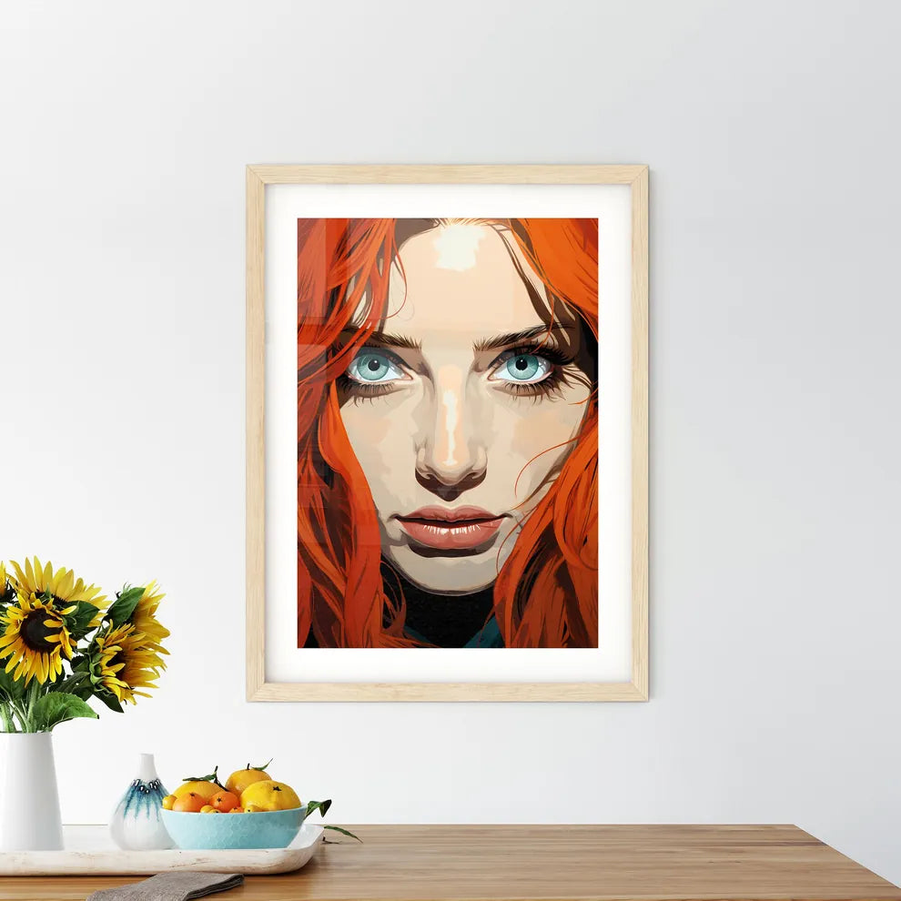 Pop Art Vintage Comic Style Woman With Open  Framed Print