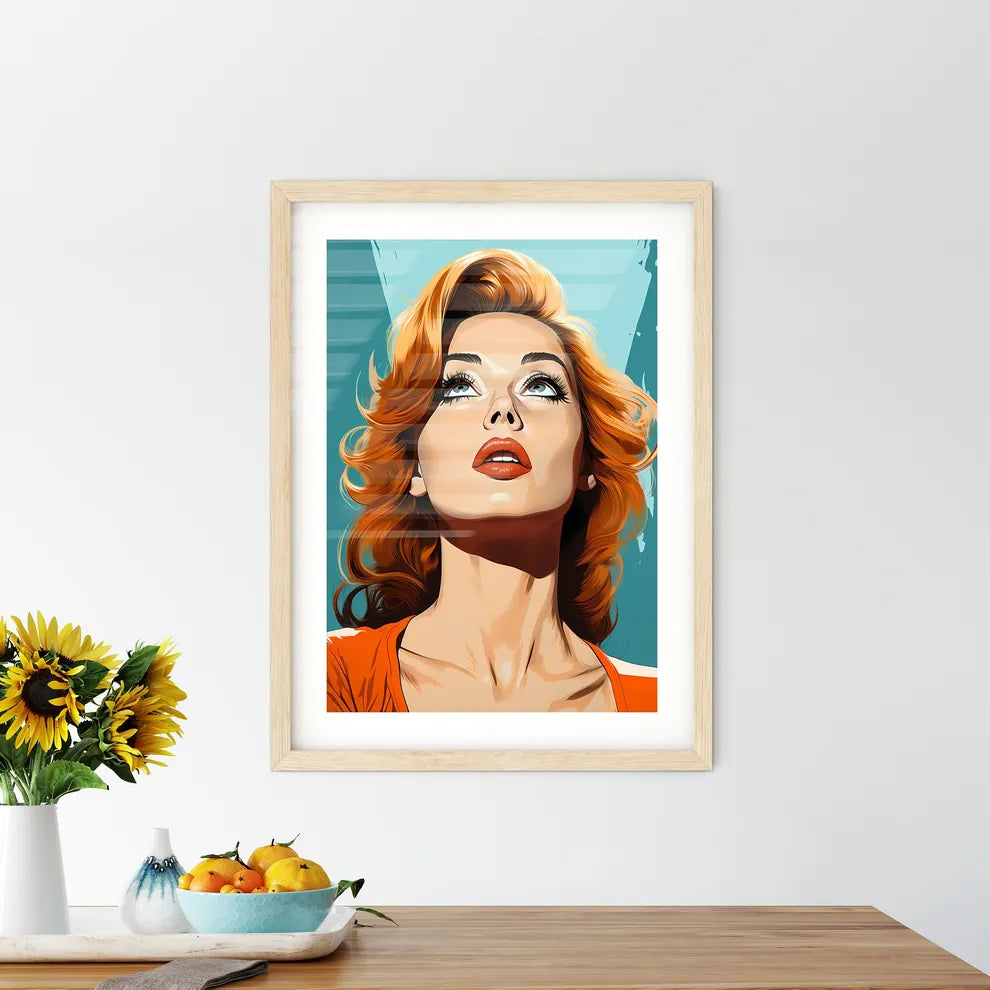 Pop Art Vintage Comic Style Woman With Open  Framed Print