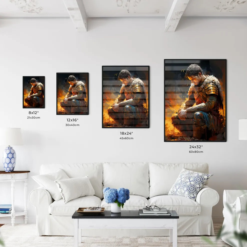Portrait Of Roman Soldier Praying While - A  - Kitchen Hangings
