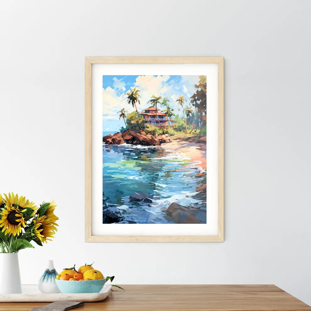 Private Island Surrounded By Sparklings - A  Framed Print