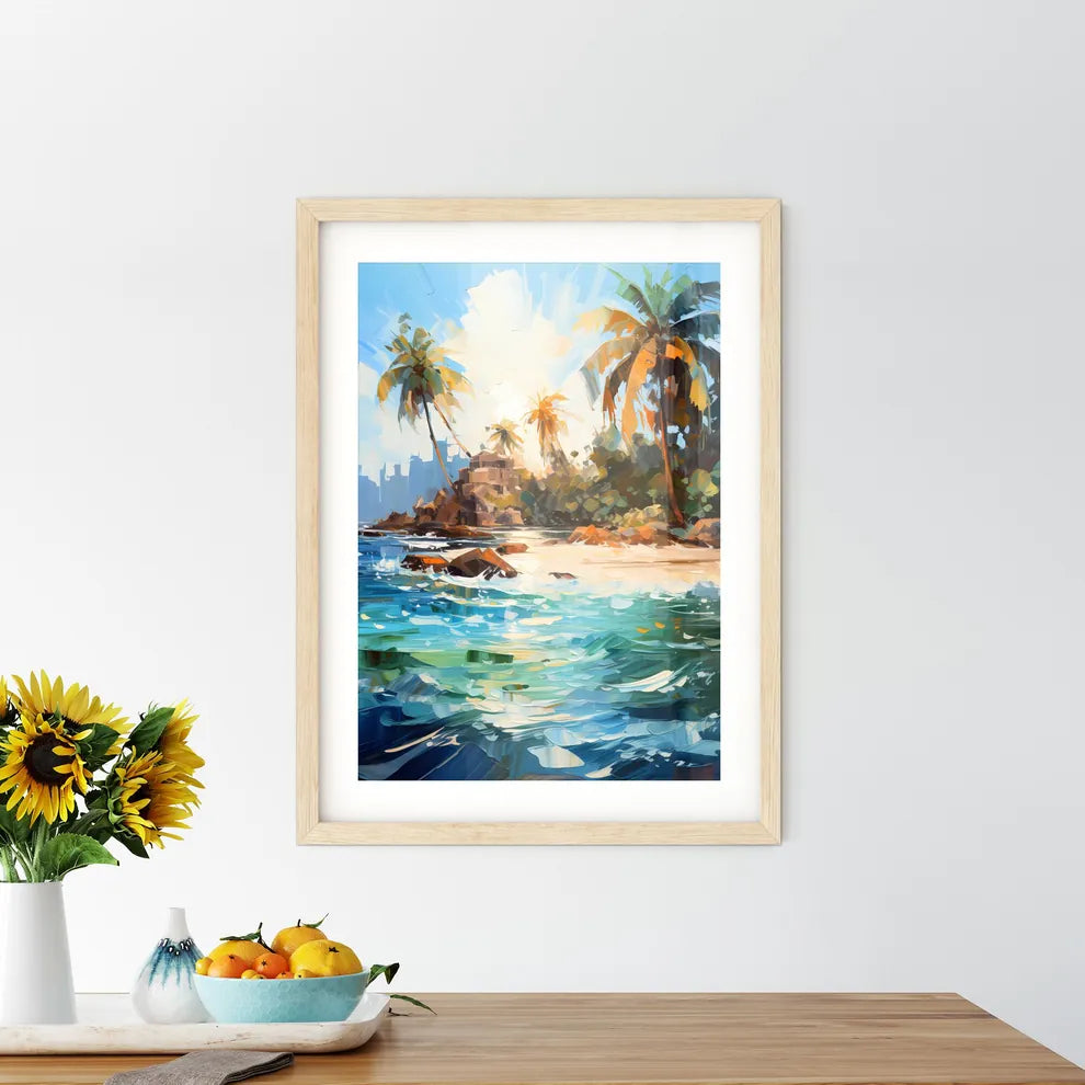 Private Island Surrounded By Sparklings - A  Framed Print