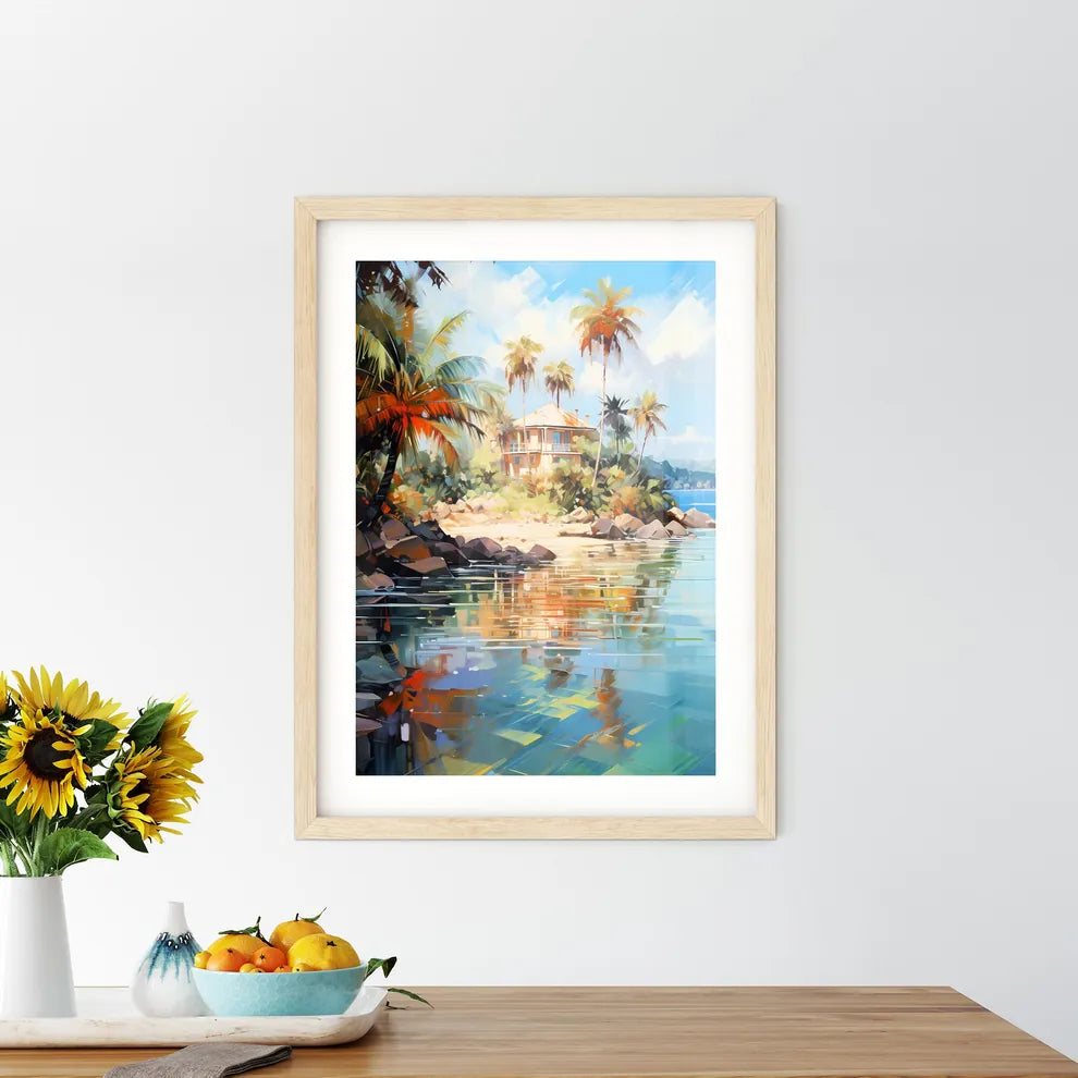 Private Island Surrounded By Sparklings - A  Framed Print