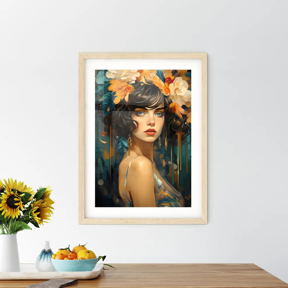 Retro Party Invitation Design With A Flapper Framed Print