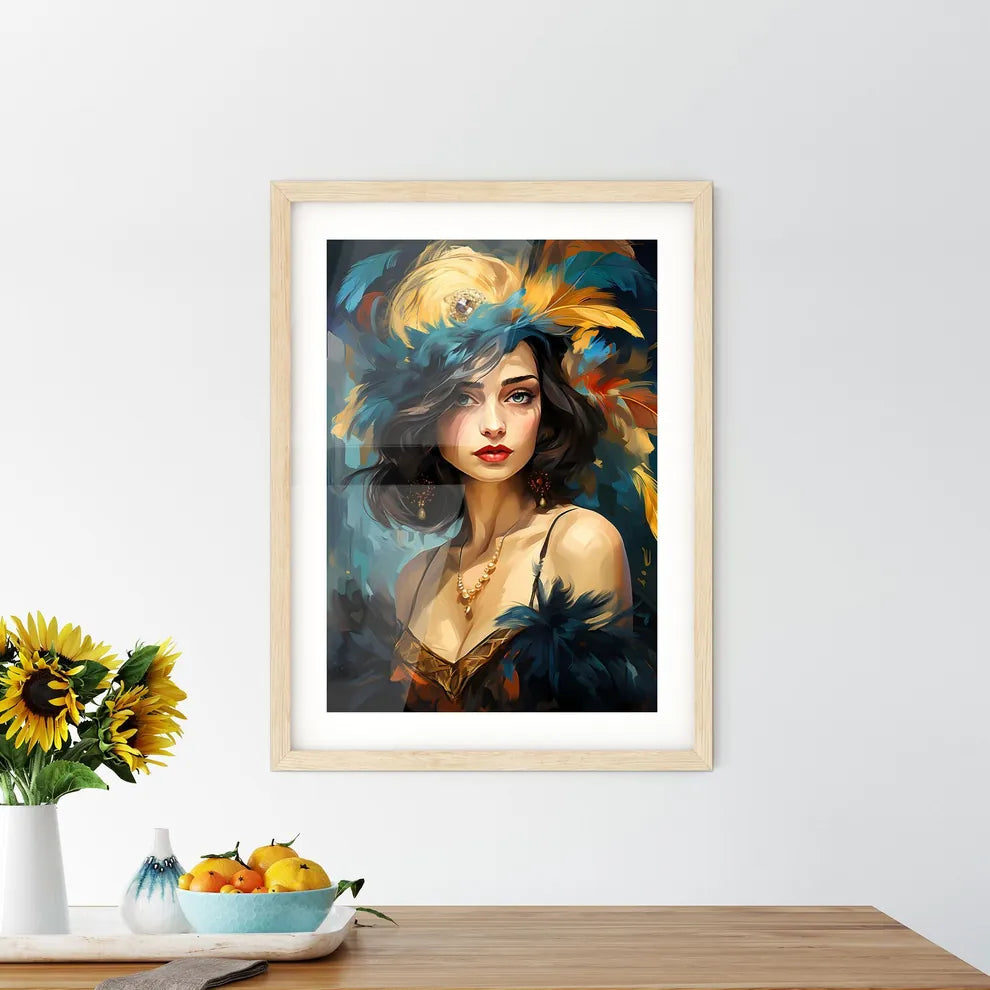 Retro Party Invitation Design With A Flapper Framed Print