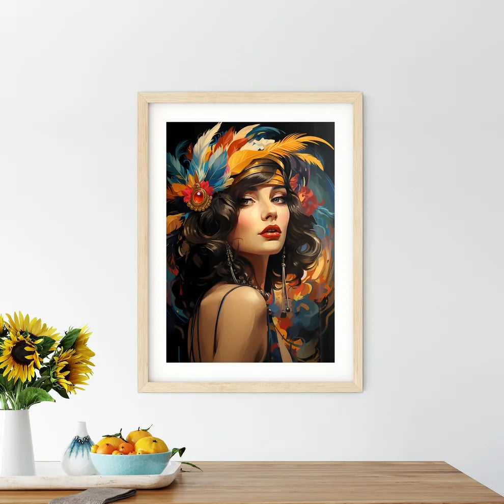 Retro Party Invitation Design With A Flapper Framed Print