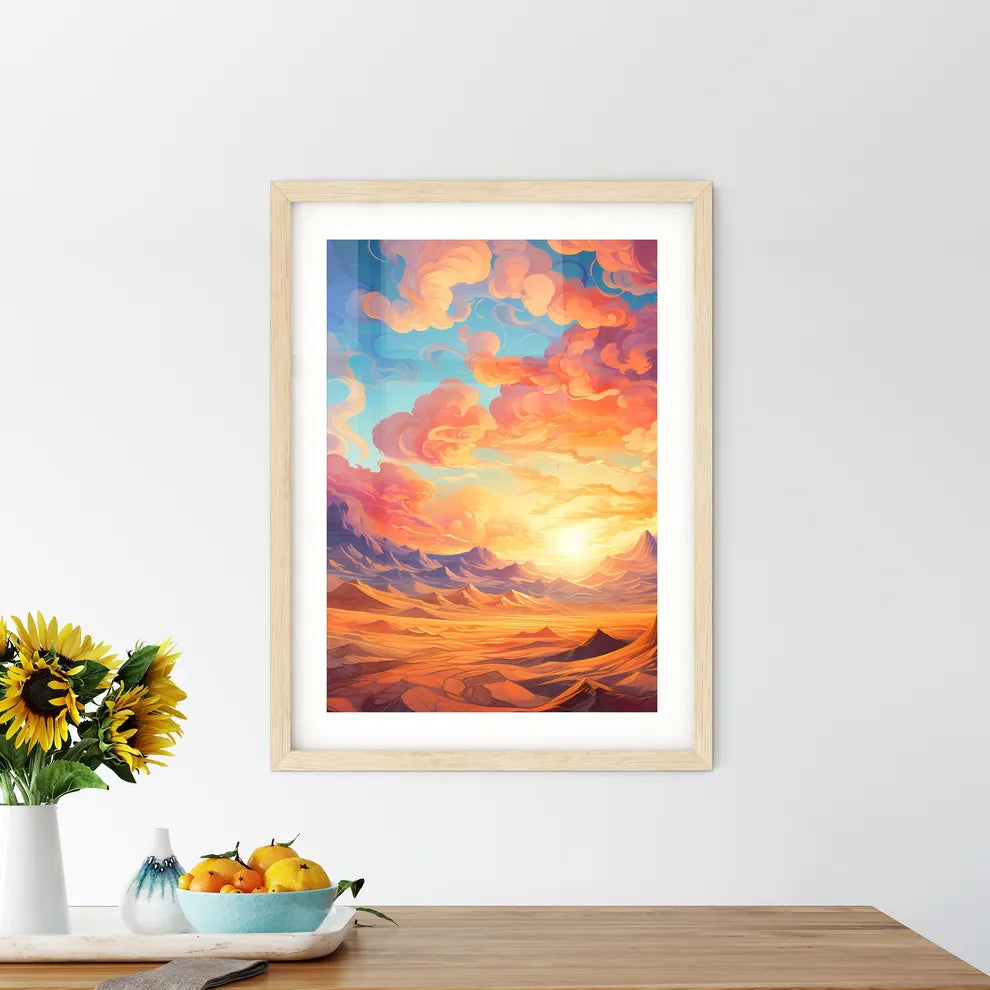 Sand Dunes Over Sunrise Sky In Death Valley  Framed Print