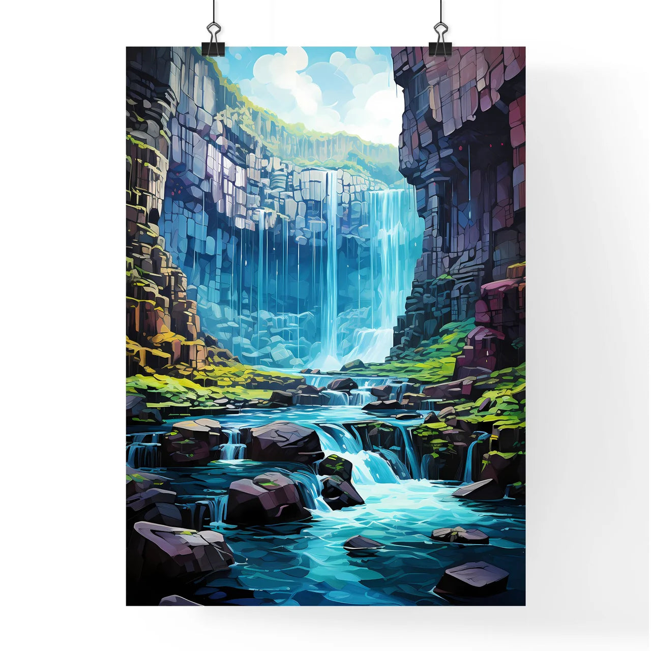 Svartifoss Waterfall In Skaftafell National Park - A Waterfall In A Rocky Canyon Poster