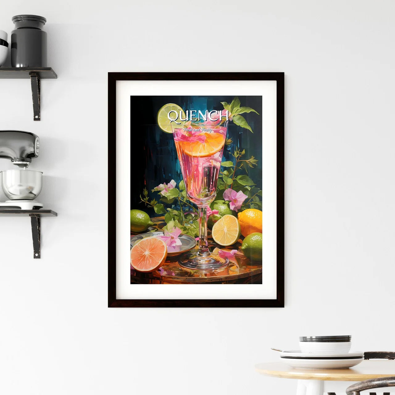 Daiquiri Cocktail - A Glass Of Pink Liquid W Framed Print