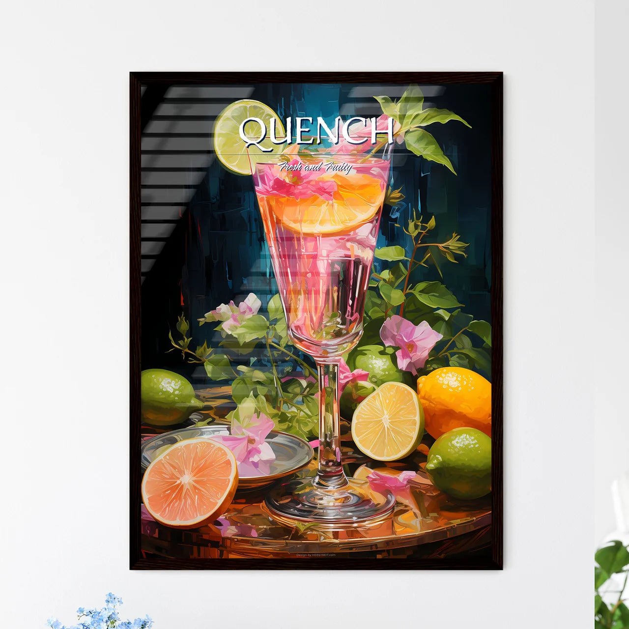 Daiquiri Cocktail - A Glass Of Pink Liquid W - Framed Art Print