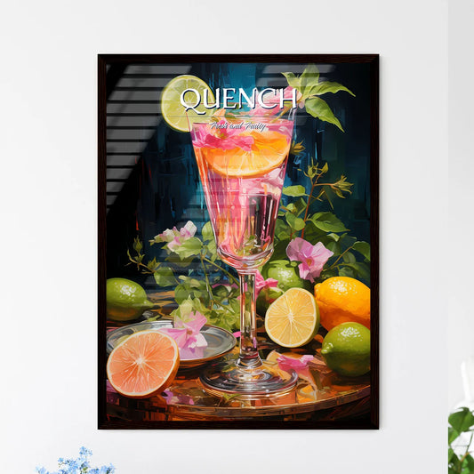 Daiquiri Cocktail - A Glass Of Pink Liquid W - Framed Art Print