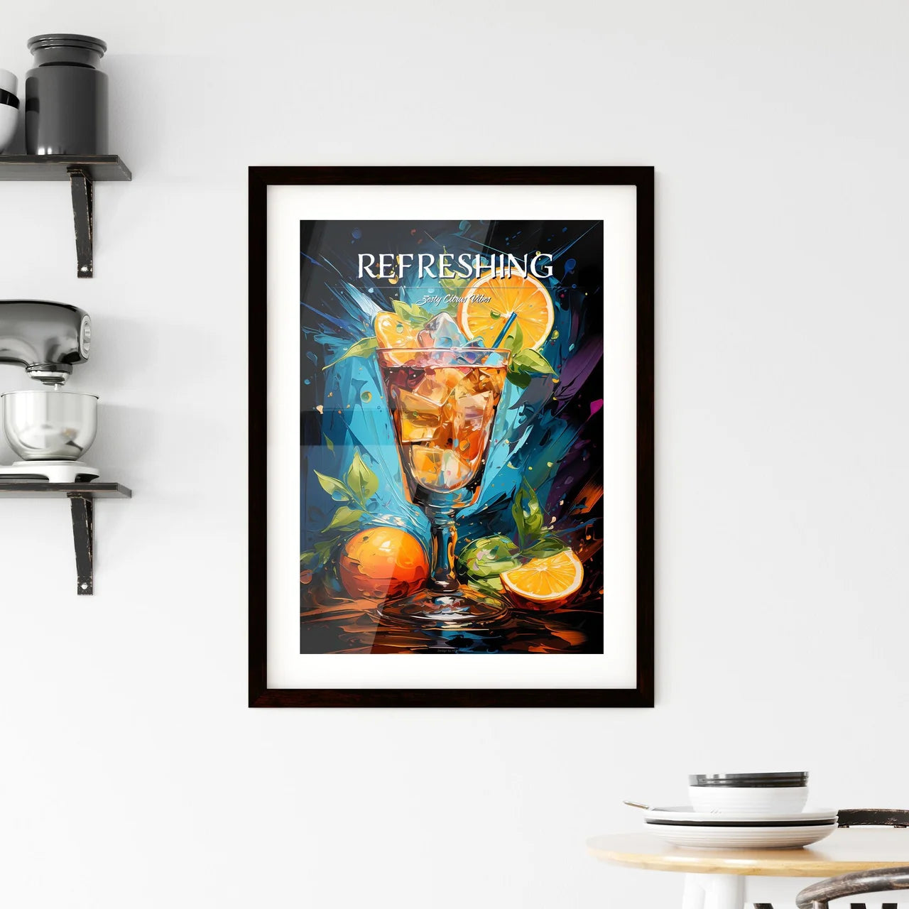 Daiquiri Cocktail - A Glass With Ice And Ora Framed Print