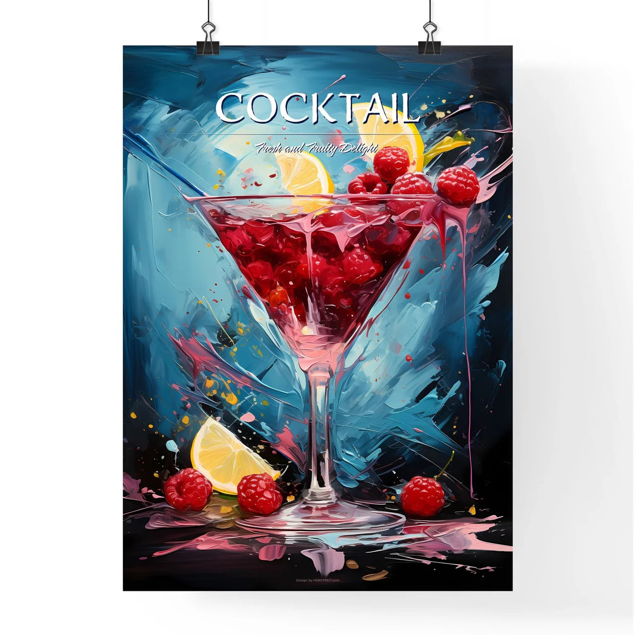 The Raspberry Martini Is A Vibrant Red Cockt Poster