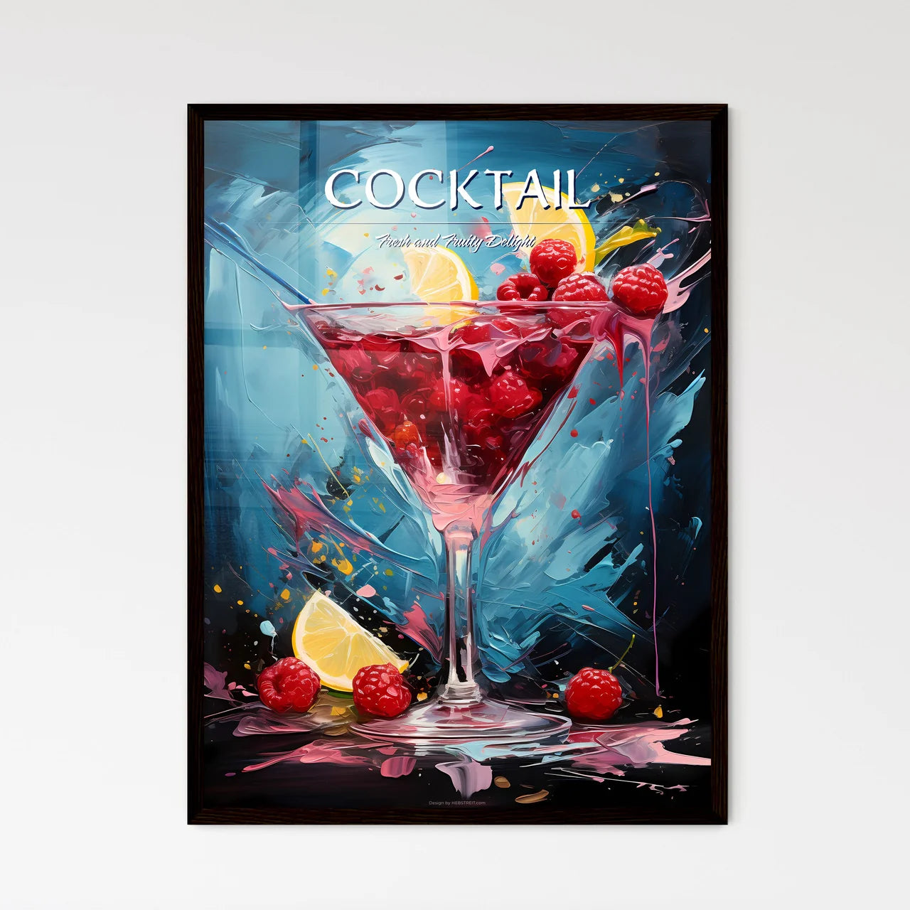 The Raspberry Martini Is A Vibrant Red Cockt - Framed Art Print