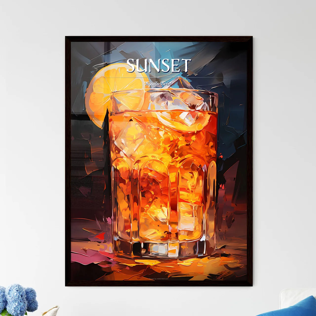 The Tequila Sunrise Is A Cocktail Made Of Te - Framed Art Print
