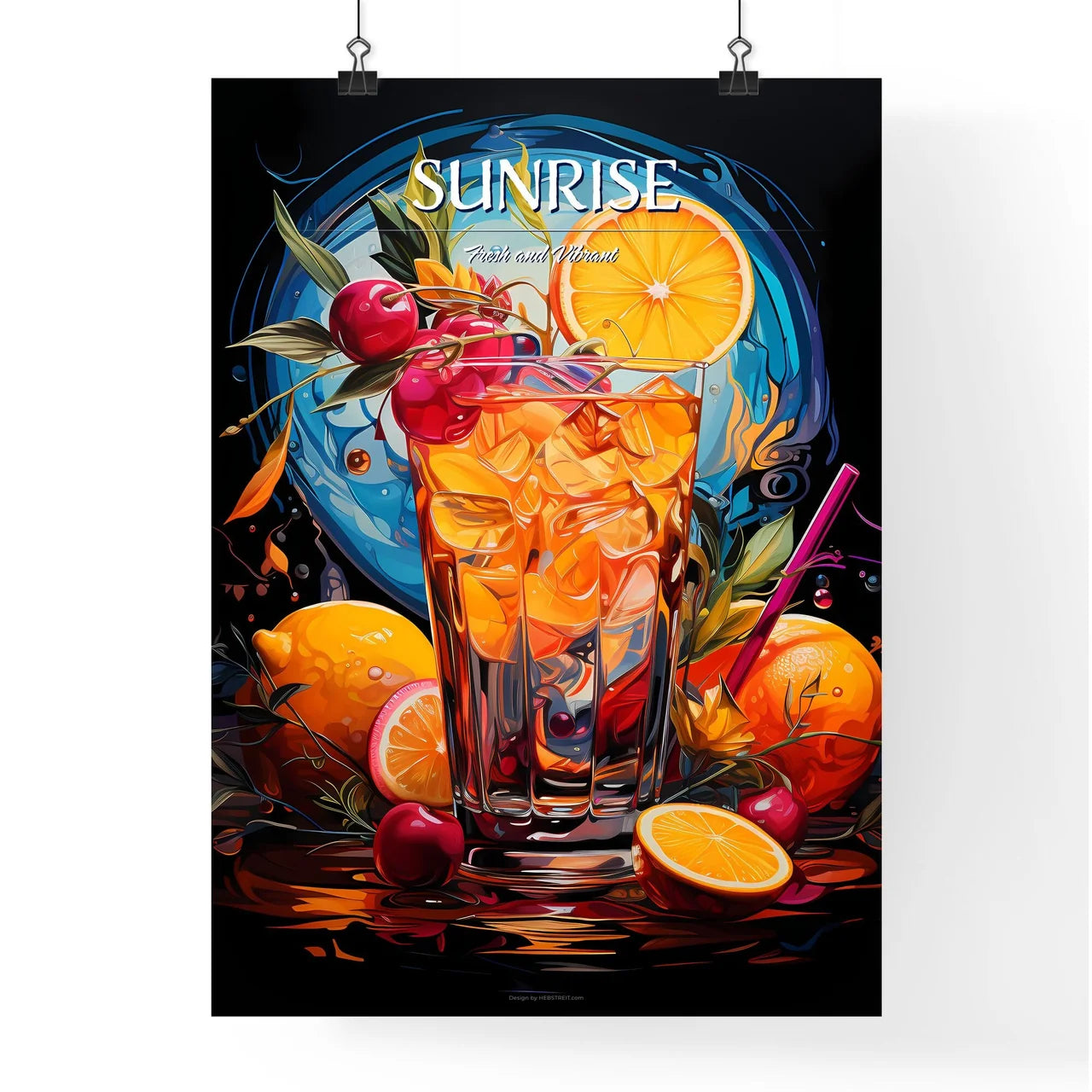 The Tequila Sunrise Is A Cocktail Made Of Te Poster