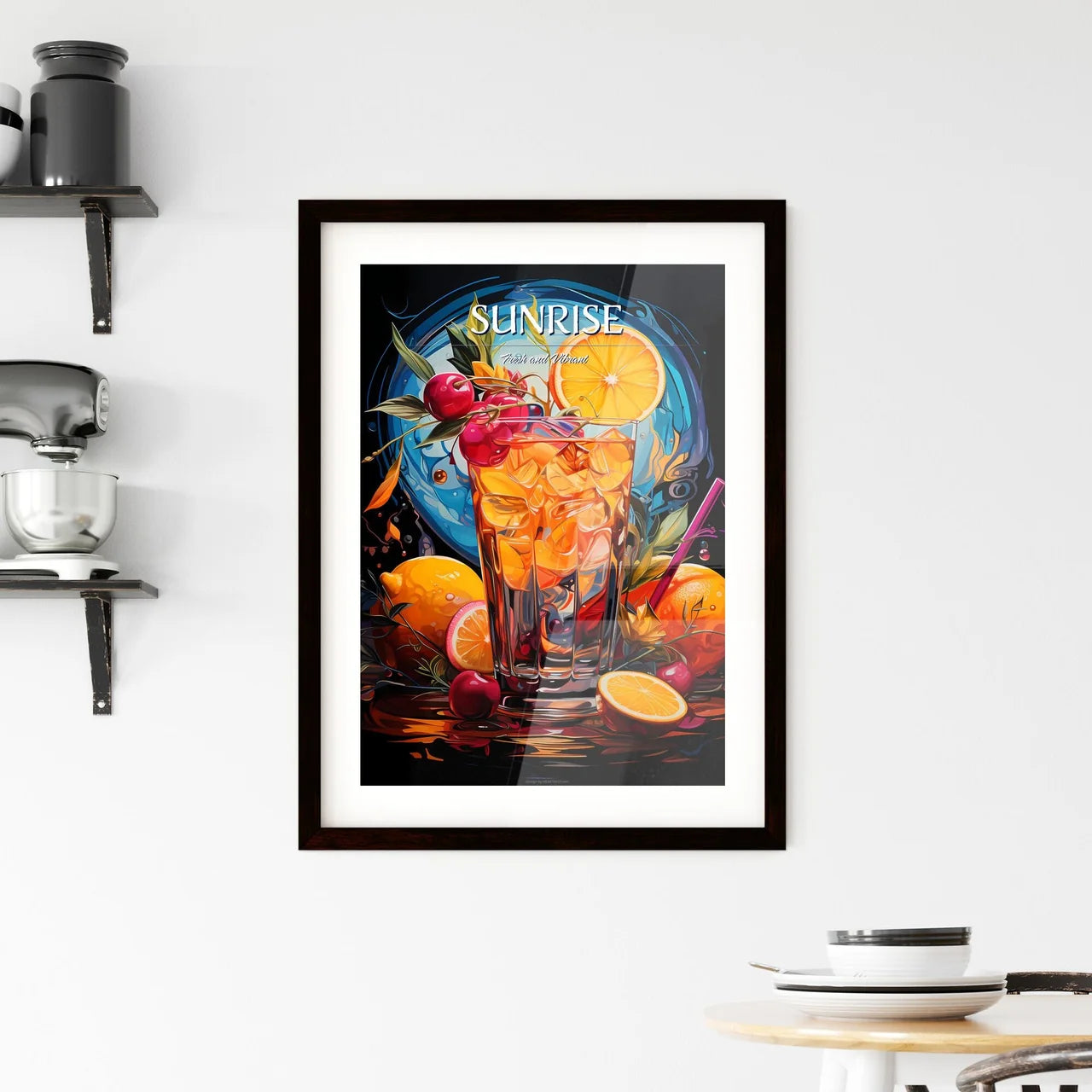 The Tequila Sunrise Is A Cocktail Made Of Te Framed Print