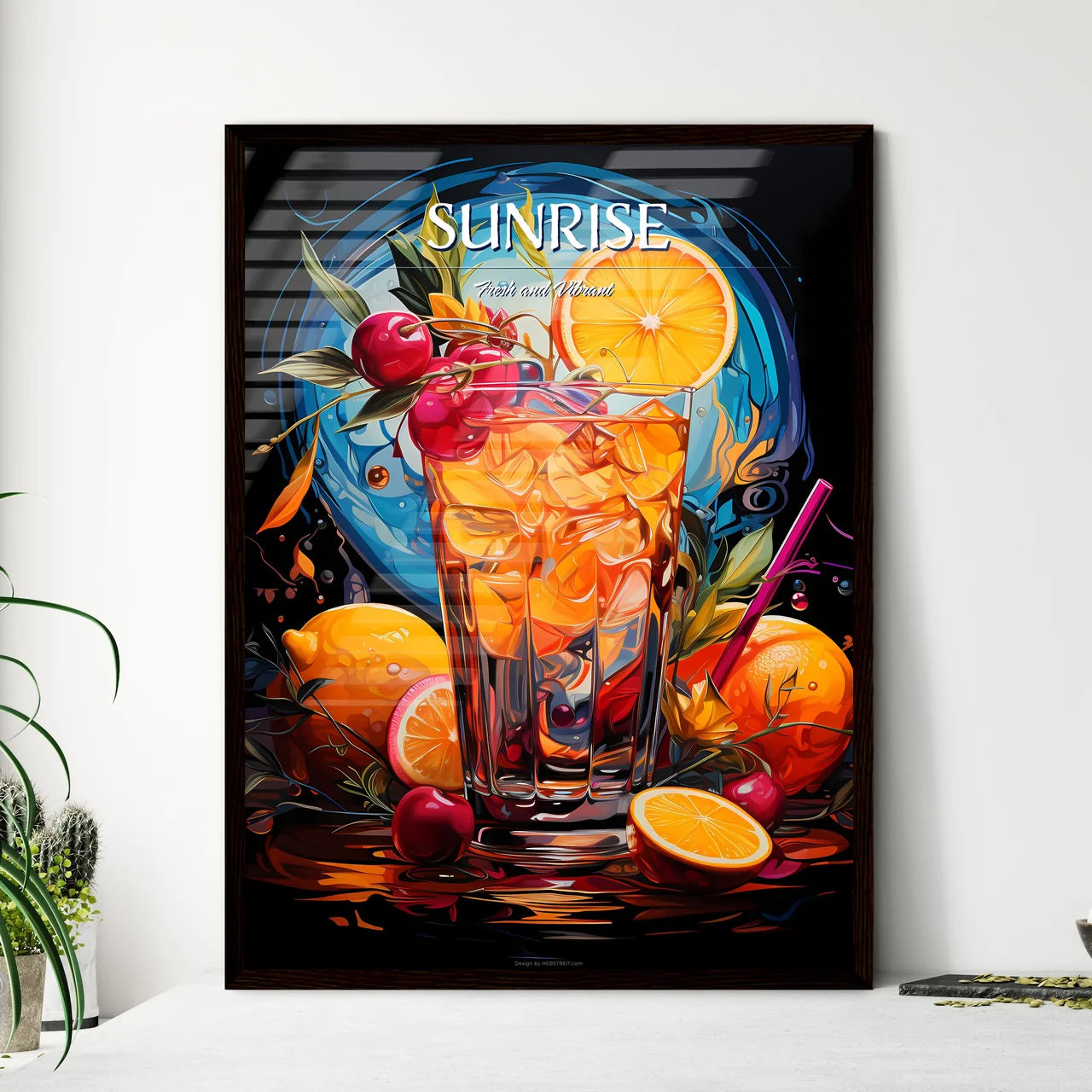The Tequila Sunrise Is A Cocktail Made Of Te - Framed Art Print