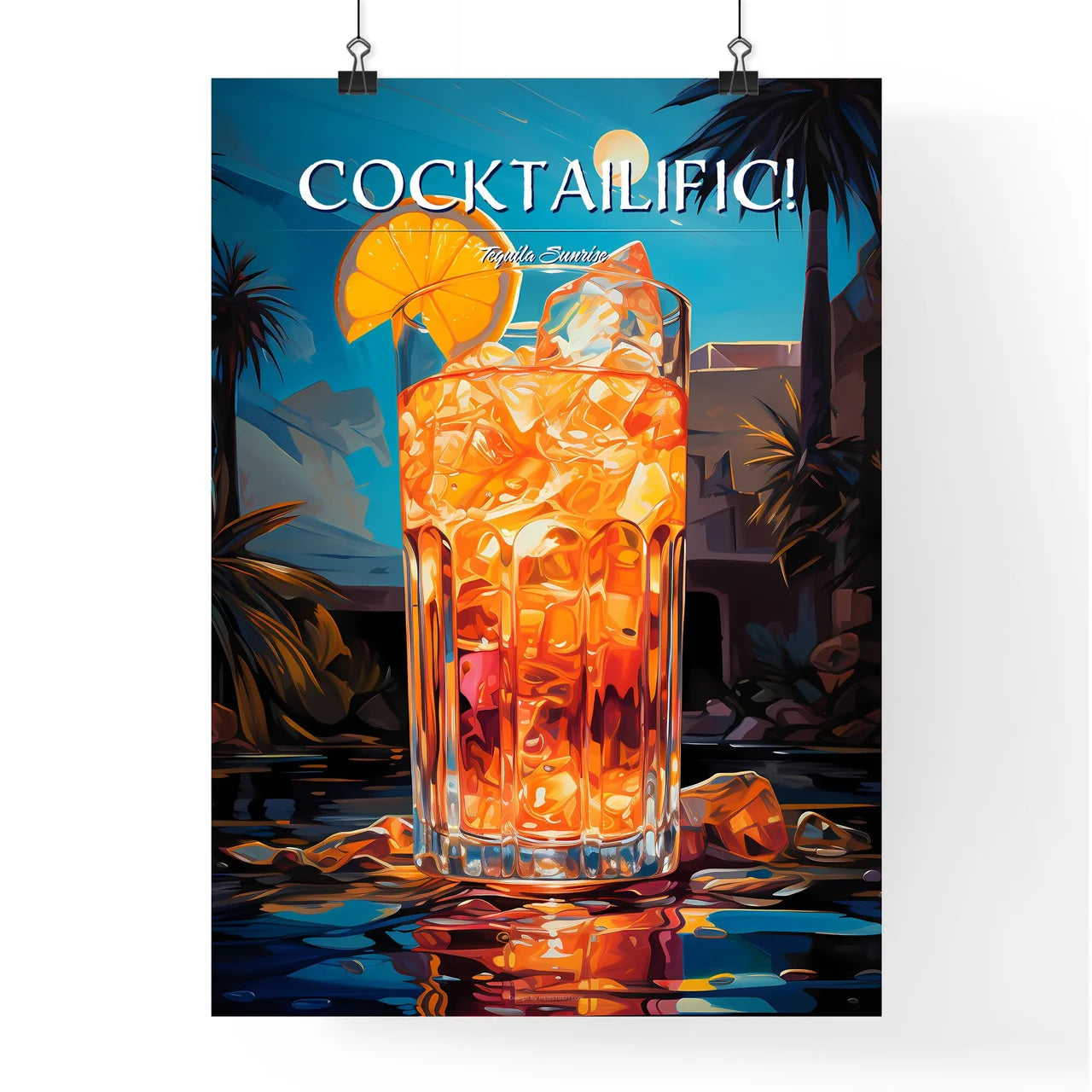 The Tequila Sunrise Is A Cocktail Made Of Te Poster