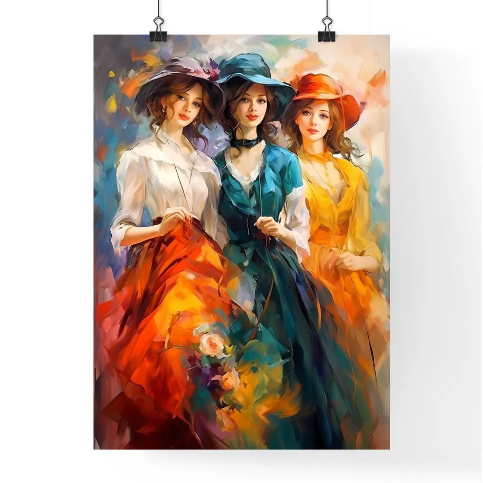 Three Young Beautiful Women Of 1920S - A Gro Poster