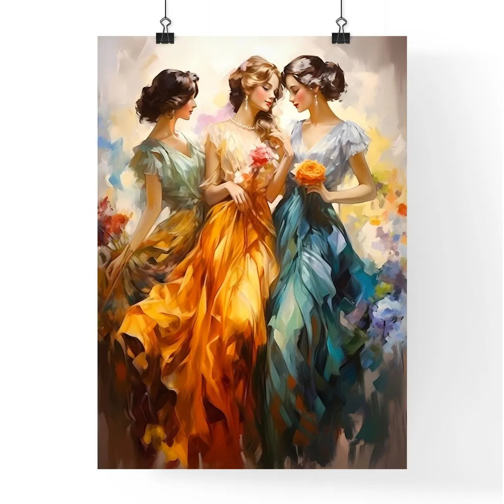 Three Young Beautiful Women Of 1920S - A Gro Poster