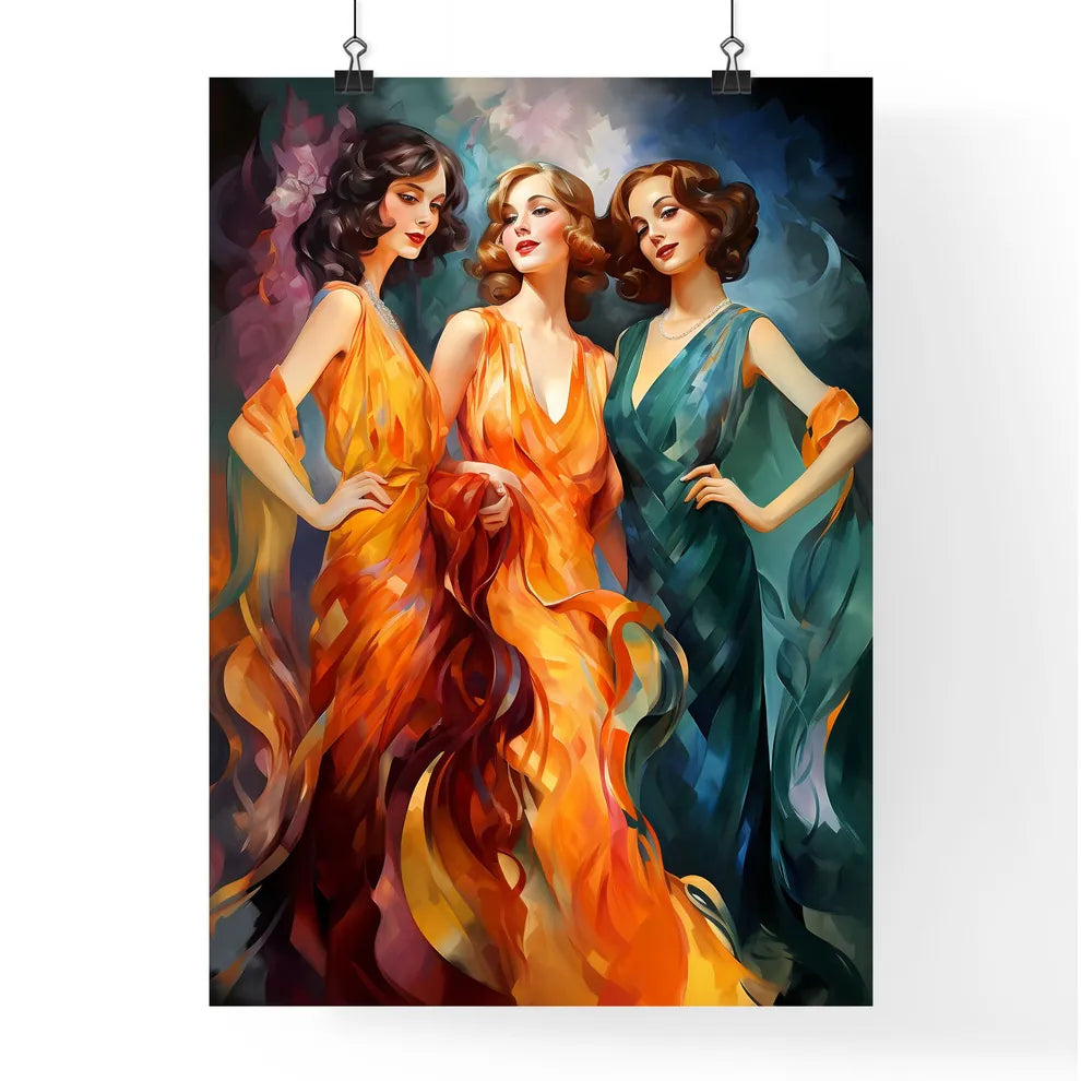 Three Young Beautiful Women Of 1920S - A Gro Poster