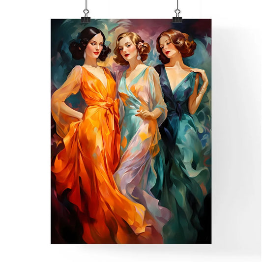 Three Young Beautiful Women Of 1920S - A Gro Poster