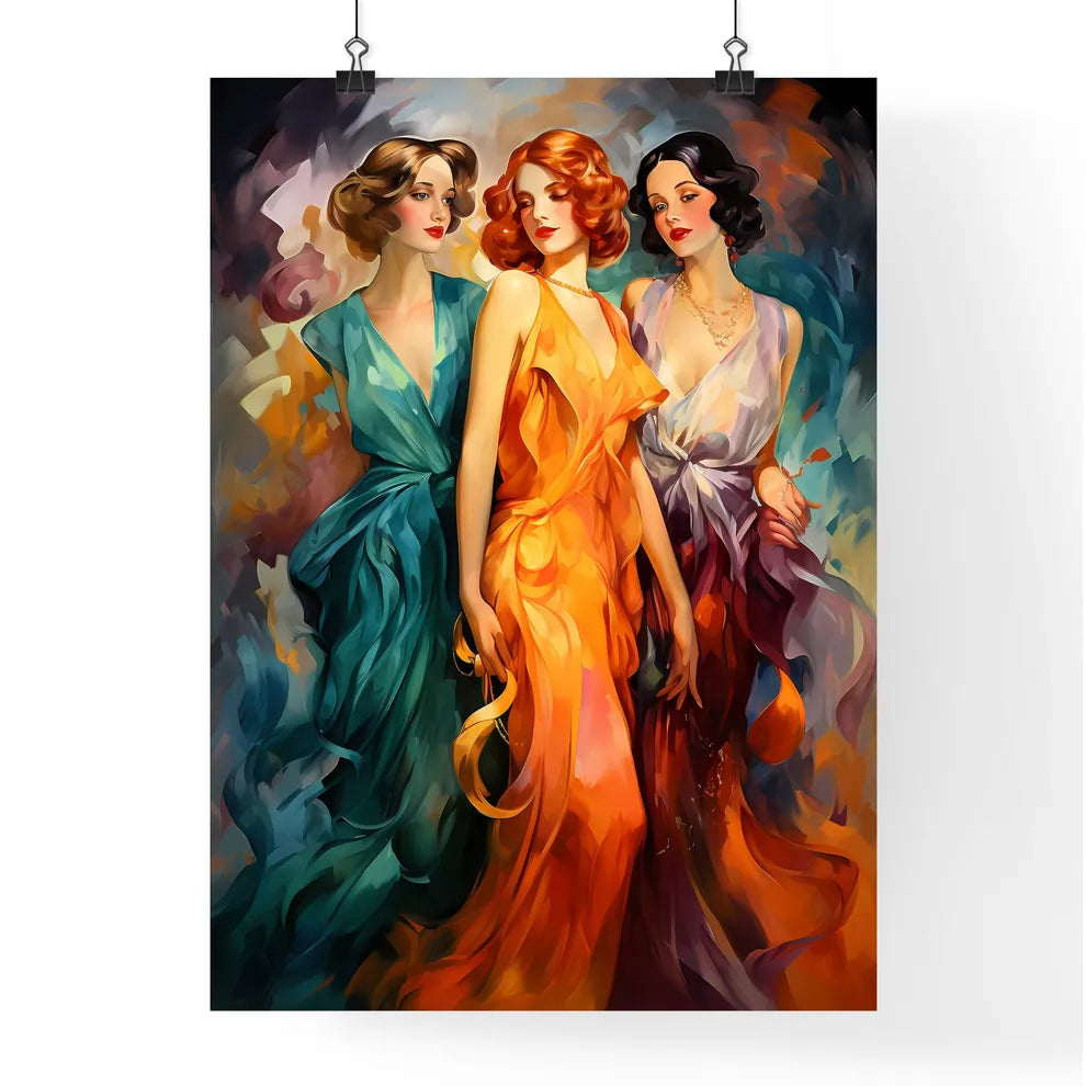 Three Young Beautiful Women Of 1920S - A Gro Poster