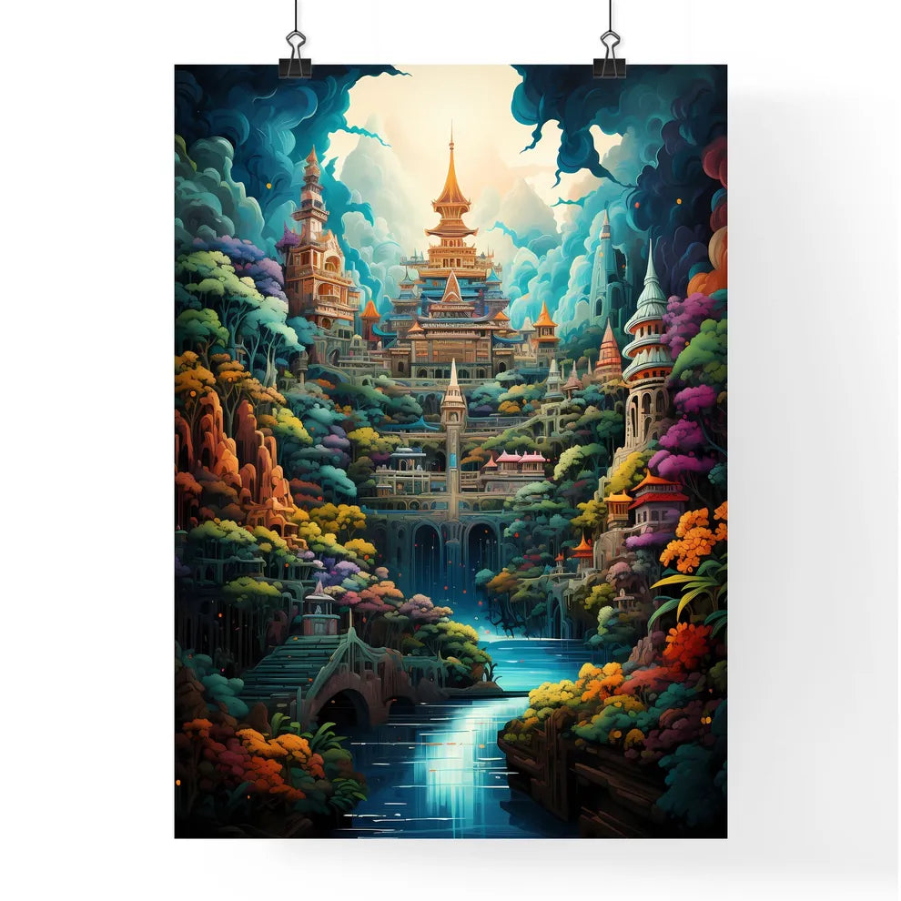 Travelling To Asian Countries Such As Thailand - A Colorful Castle In A Forest Poster