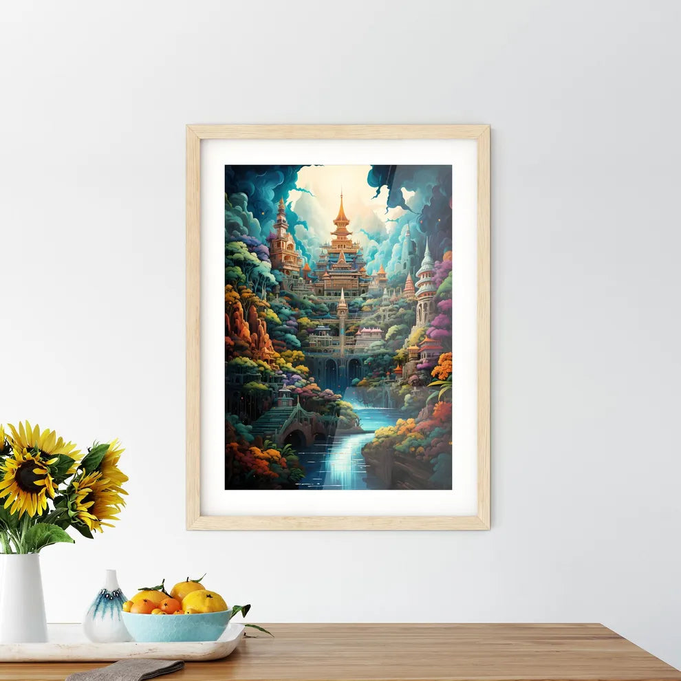 Travelling To Asian Countries Such As Thailand - A Colorful Castle In A Forest Custom Print