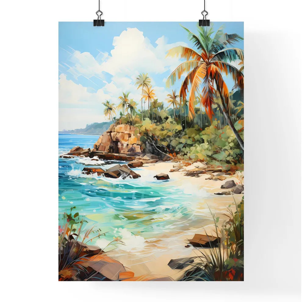 Tropical Island And Sand Beach Exotic Travel Poster