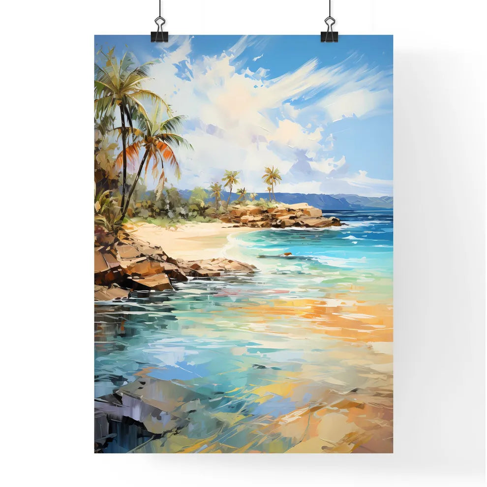 Tropical Island And Sand Beach Exotic Travel Poster