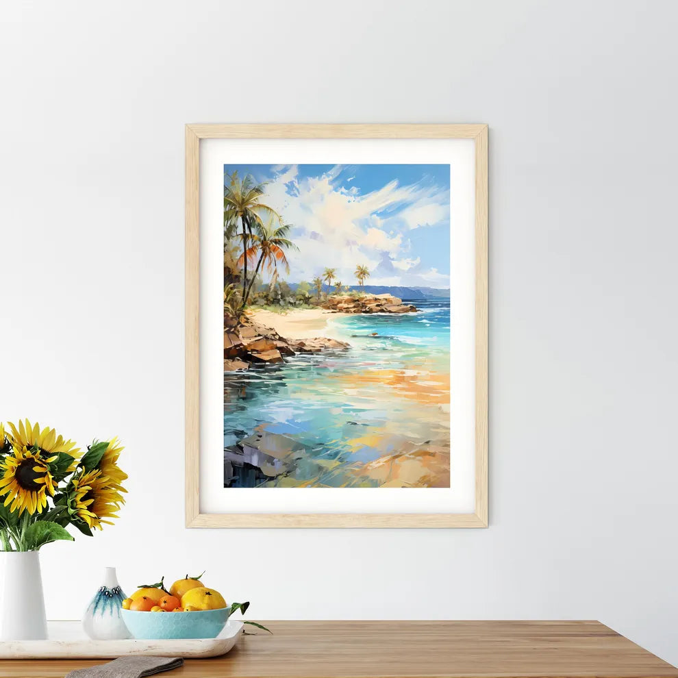 Tropical Island And Sand Beach Exotic Travel Framed Print