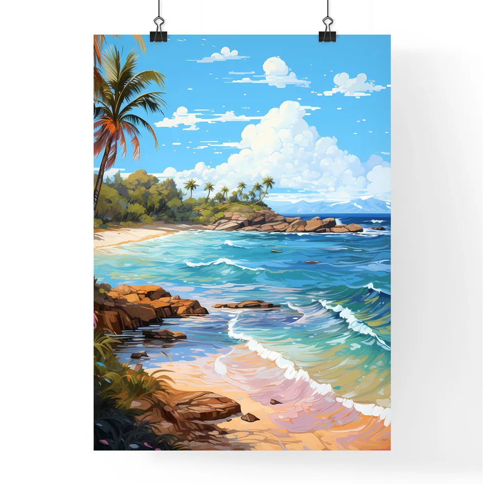 Tropical Island And Sand Beach Exotic Travel Poster