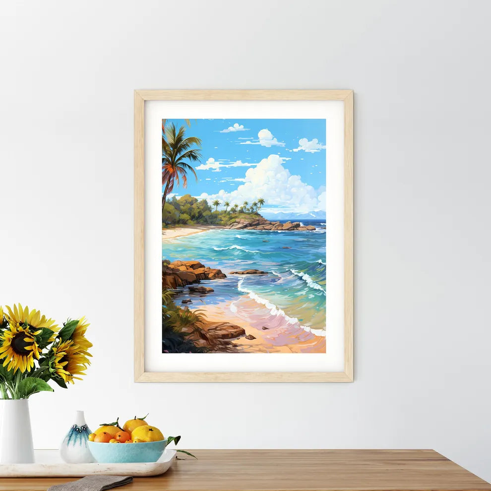 Tropical Island And Sand Beach Exotic Travel Framed Print