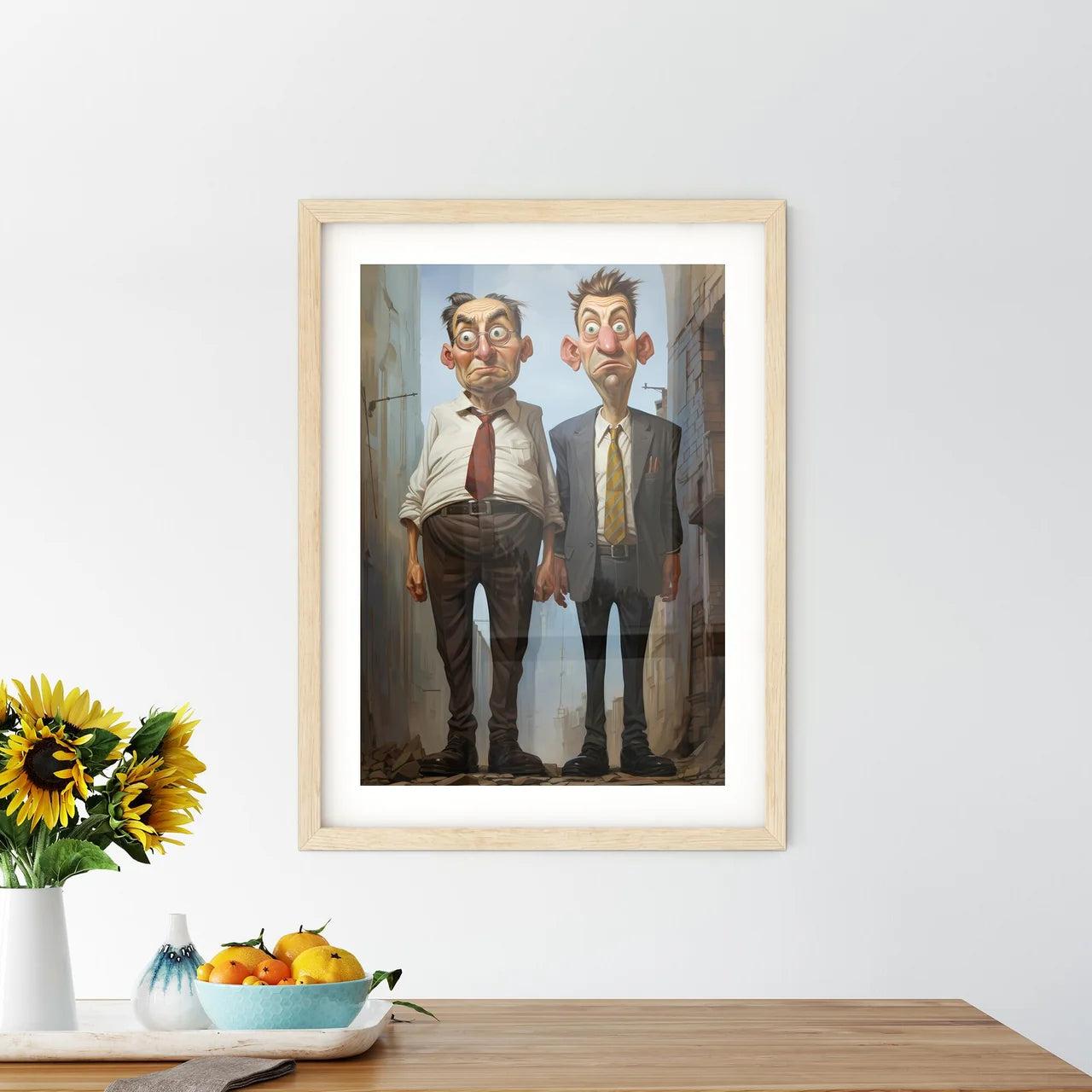 Two Businessman Very Tall - Two Men In S Framed Print