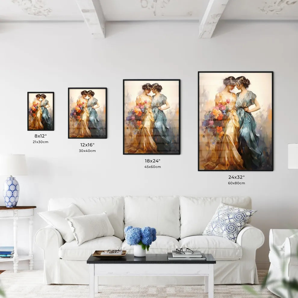 Two Young Beautiful Women Of 1920S - A Paint - Kitchen Hangings