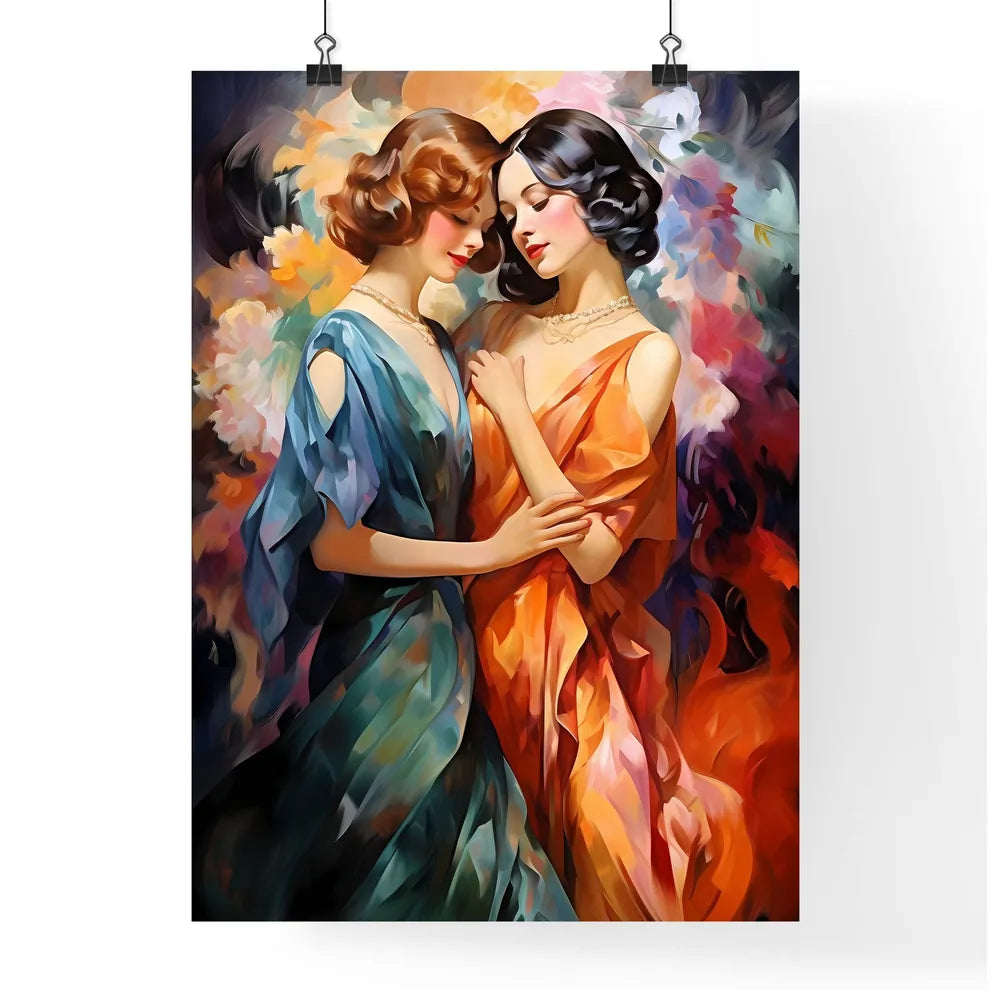 Two Young Beautiful Women Of 1920S - A Paint Poster