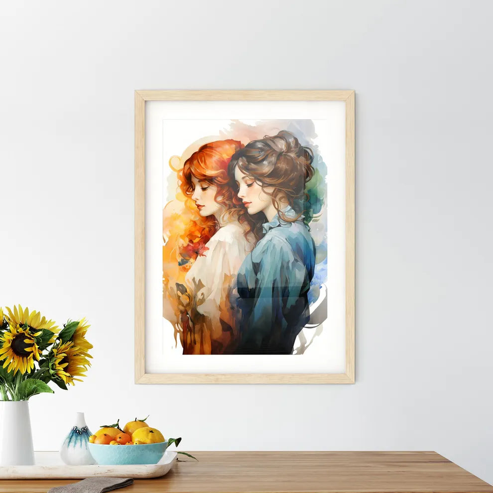 Two Young Beautiful Women Of 1920S - A Coupl Framed Print